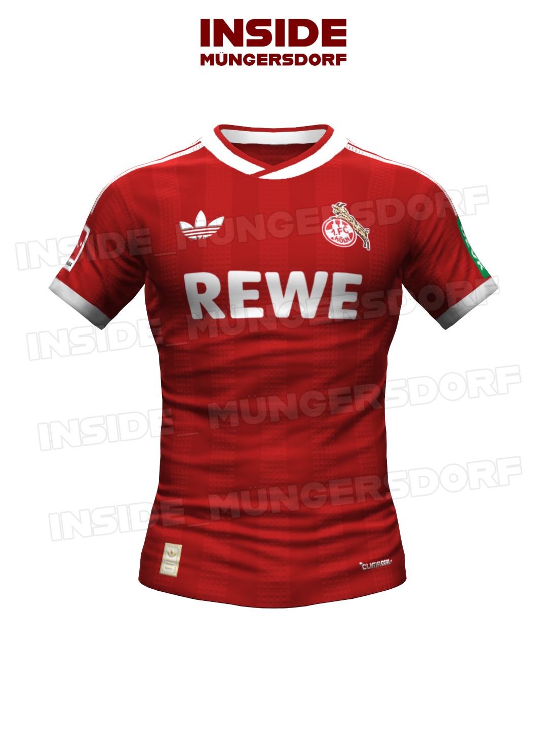 Neue Prediction zum Auswärtstrikot des 1. FC Köln für 2026/27. Rot, Crew-Neck, adidas Originals